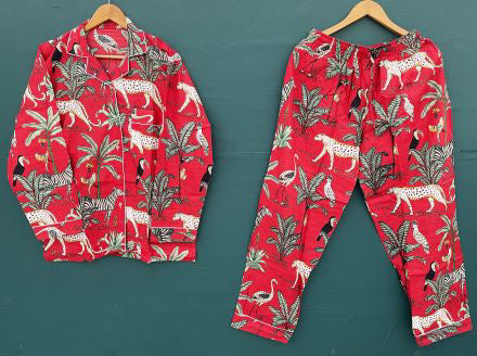 Red Safari print Pajama set